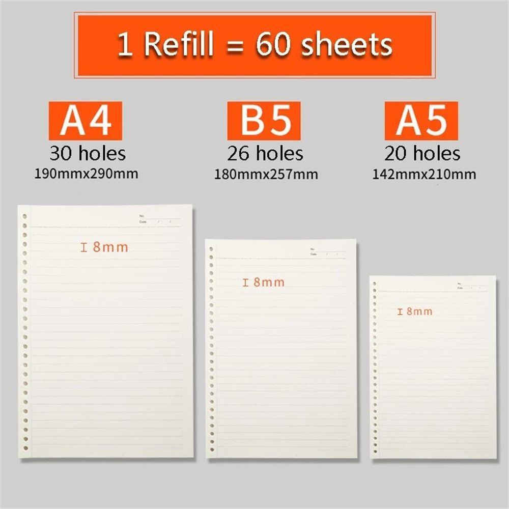 Lanfy Loose Leaf Notebook Stationery Siswa Isi Ulang Planner Diary Kertas Refill Loose Leaf Binder