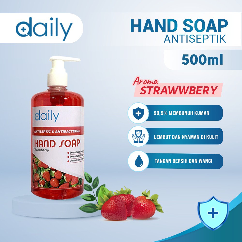 SABUN CUCI TANGAN CAIR DAILY HAND SOAP 500ML PUMP ANTI VIRUS  - ECER &amp; GROSIR [TERLARIS]