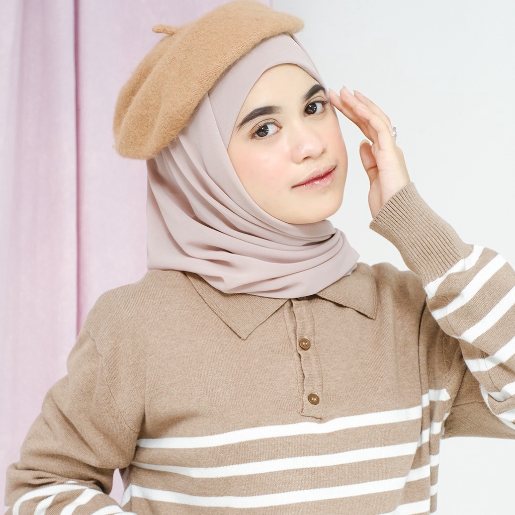 SADIYA INSTANT | New Version Pashmina Bahan Cheruty Babdyoll Oval Menutup Punggung by Yeppushop-Nude