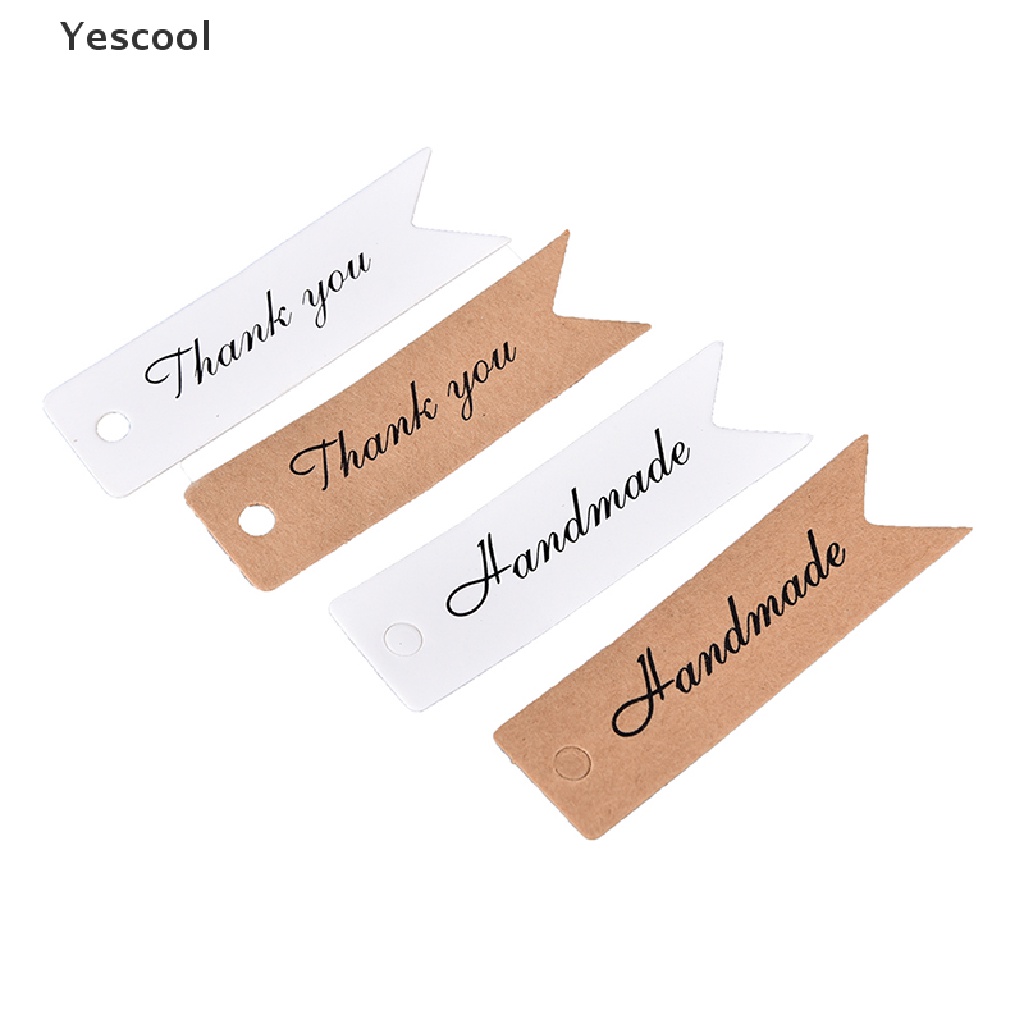 Yescool 100 Vintage Kraft Paper Tags Gift Price Craft Card Name DIY Tags Wedding Favor .