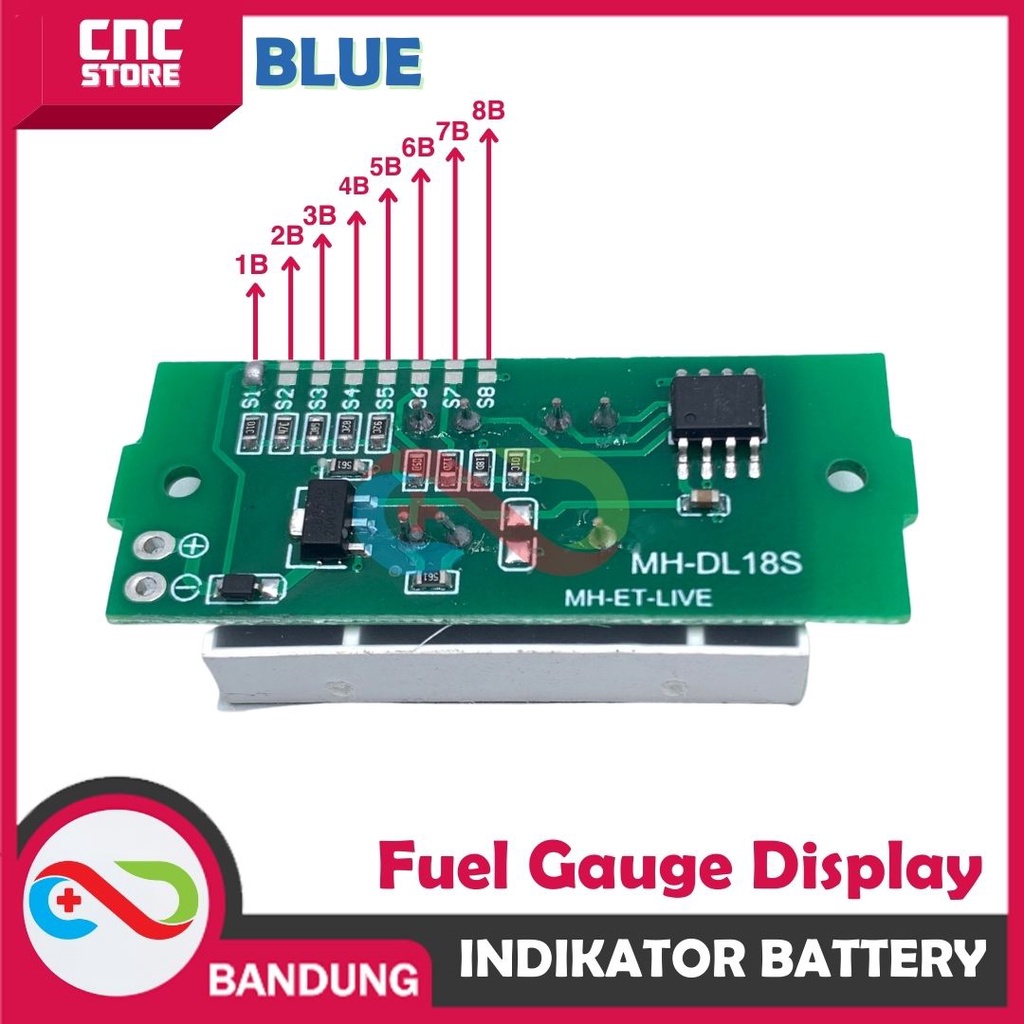 LITHIUM BATTERY FUEL GAUGE DISPLAY MODULE 1/2/3/4/6/7/8S BLUE