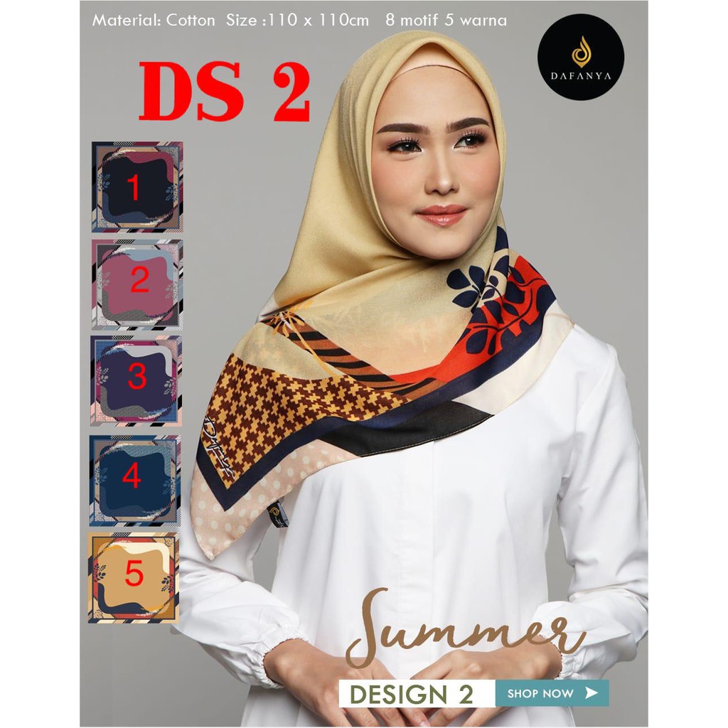 Hijab Segiempat DS2 SUMMER by DAFANYA COTTON Scarf Segi empat