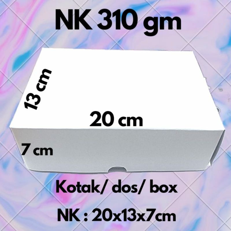 

DOS MARTABAK/ KOTAK KUE/ SNACK BOX / JAJAN / HAMPERS NK 310GRM PUTIH 20X13X7CM