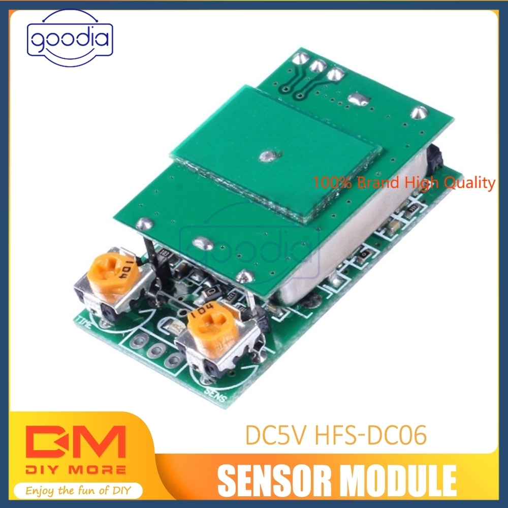 Hfs-Dc06 Modul Sensor Radar Gelombang Microwave Dc 5v 39x22 X 11mm 5.8ghz Ism