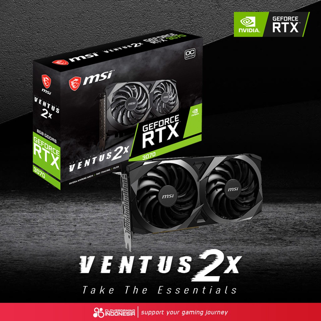 VGA MSI GeForce RTX 3070 Ventus 2X OC VGA NVIDIA RTX3070 Graphic Card NON LHR NON-LHR NO LHR