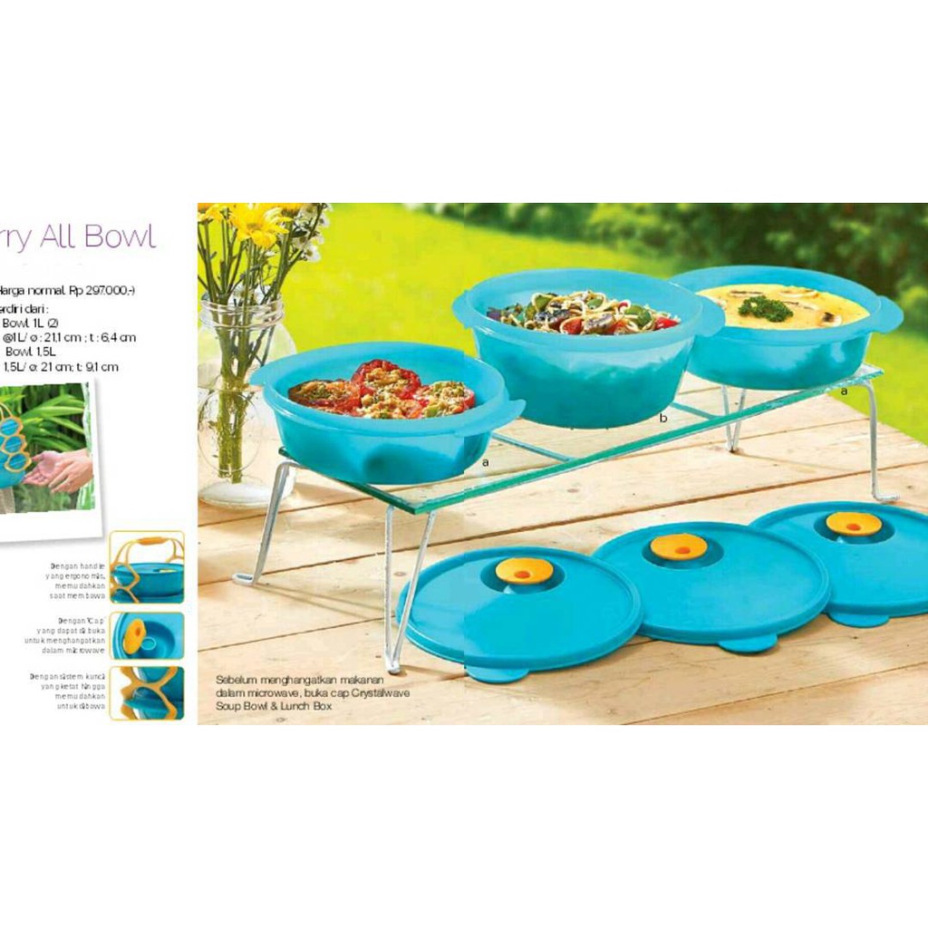 Carry All Bowl (rantang susun 3, warna baru: Tosca)