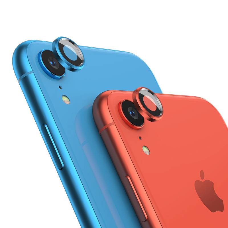 Tempered Glass Pelindung Lensa Kamera Belakang + Ring Metal Untuk Iphone Xr