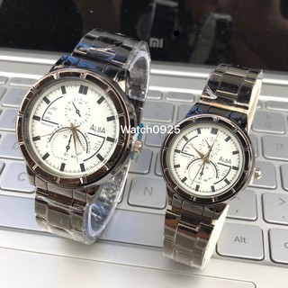 JAM TANGAN COUPLE STAINLESS RANTAI KRISTAS PRENIUMk JAM TANGAN MURAH C22