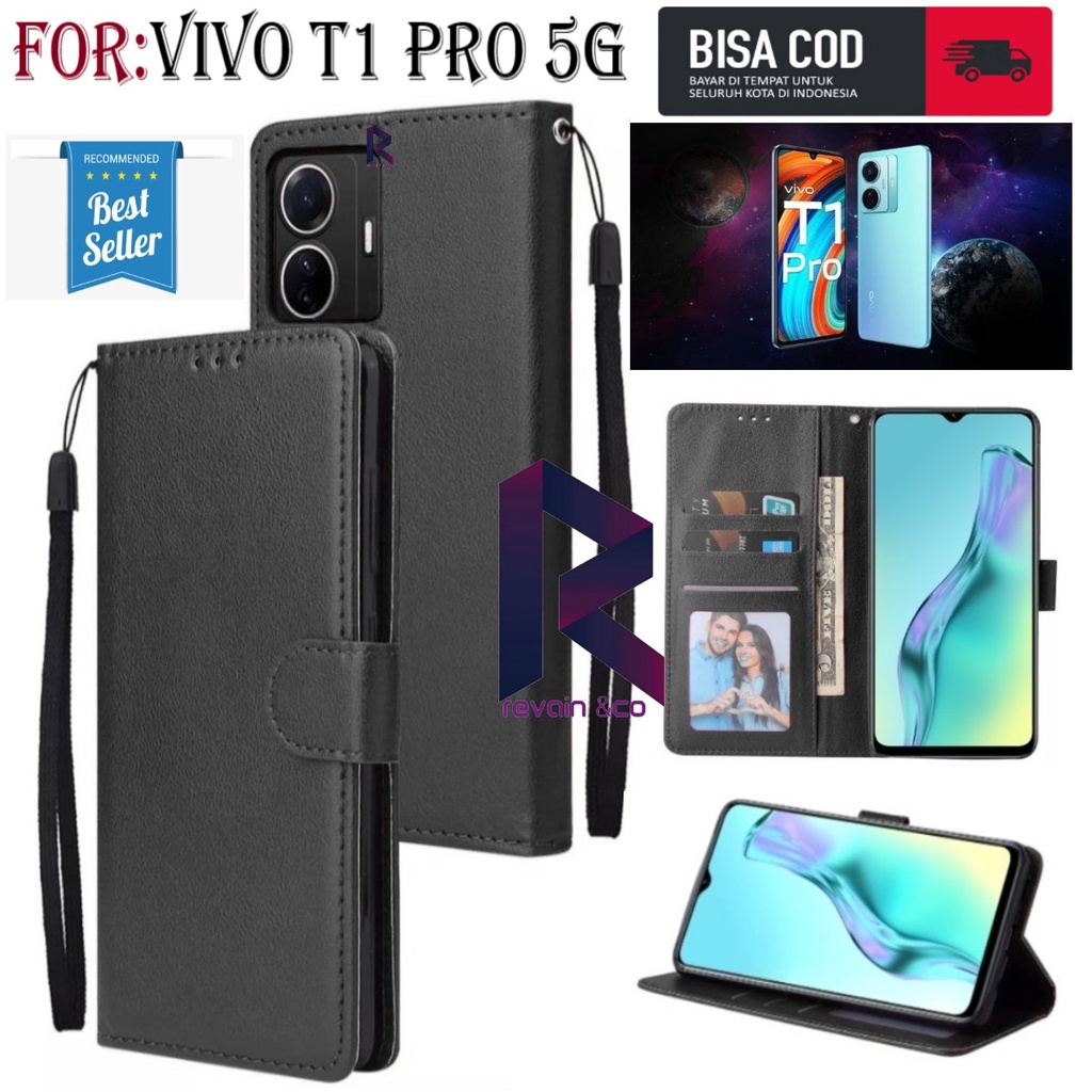 FLIP COVER VIVO T1 PRO 5G CASING DOMPET FLIP WALLET LEATHER KULIT PREMIUM SARUNG BUKA TUTUP FLIP CASE VIVO T1 PRO 5G