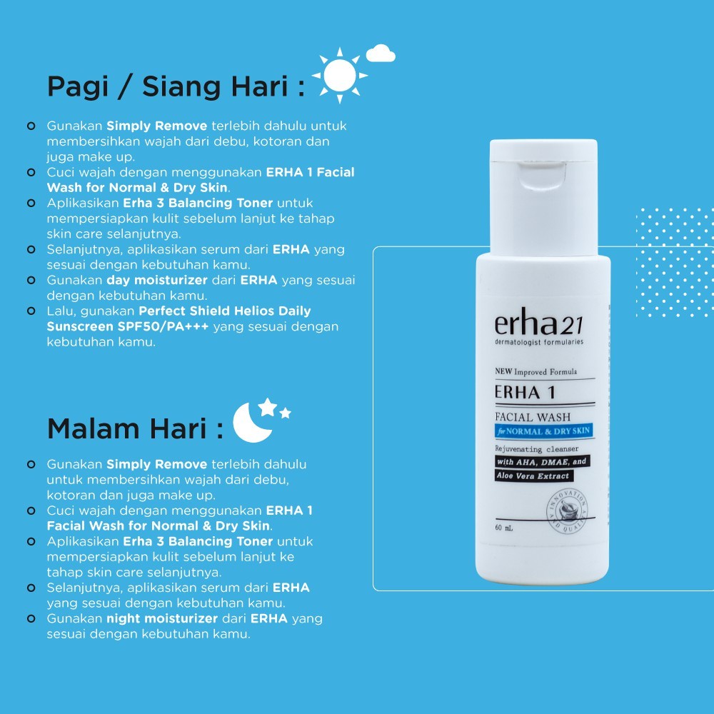 ERHA 1 Sabun Wajah - Kulit Kering dan Normal dgn Niacinamide PHA AHA D-Panthenol / BPOM