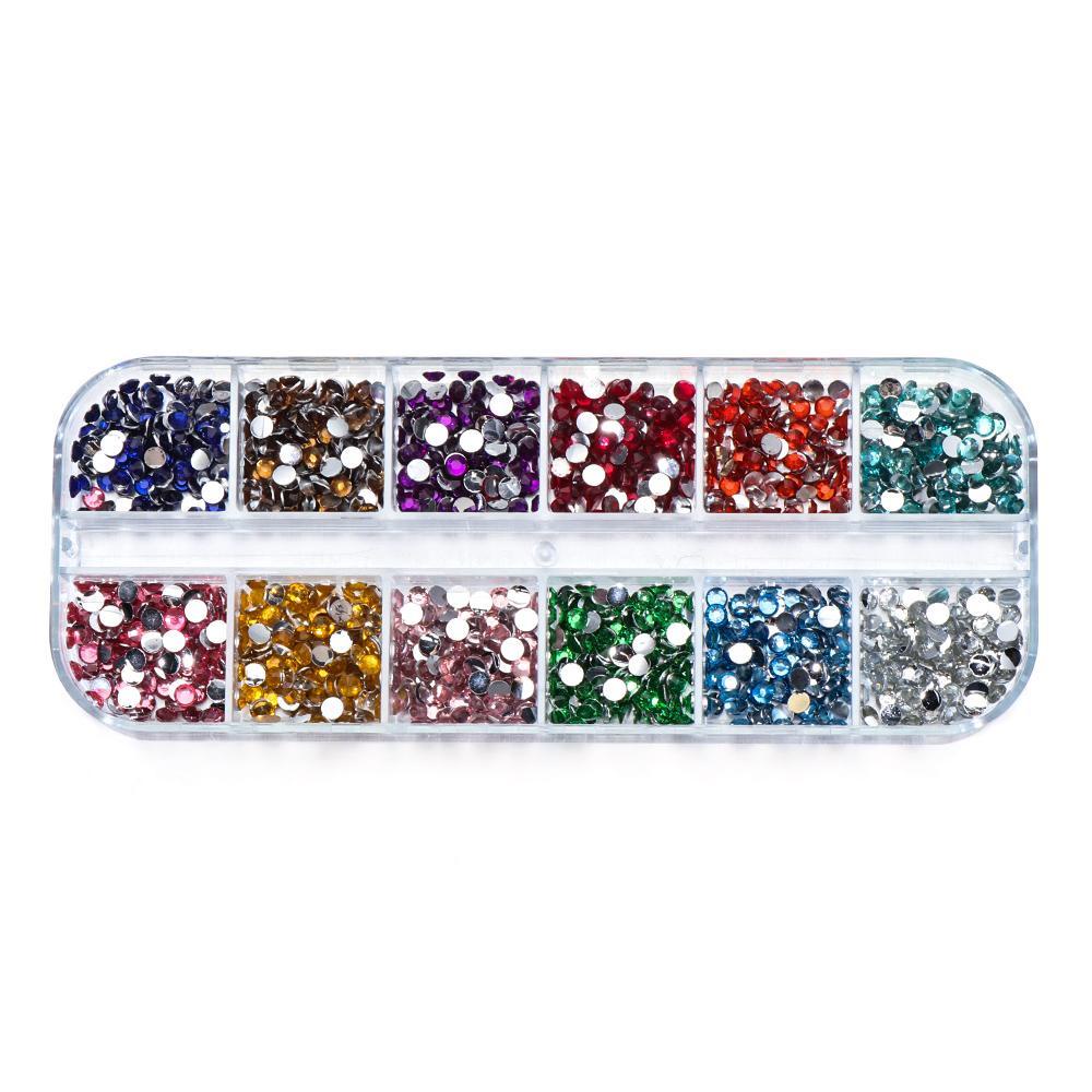 Preva Nail Rhinestones Dekorasi Nail Art Manik-Manik Warna-Warni Desain Batu Kuku 3D