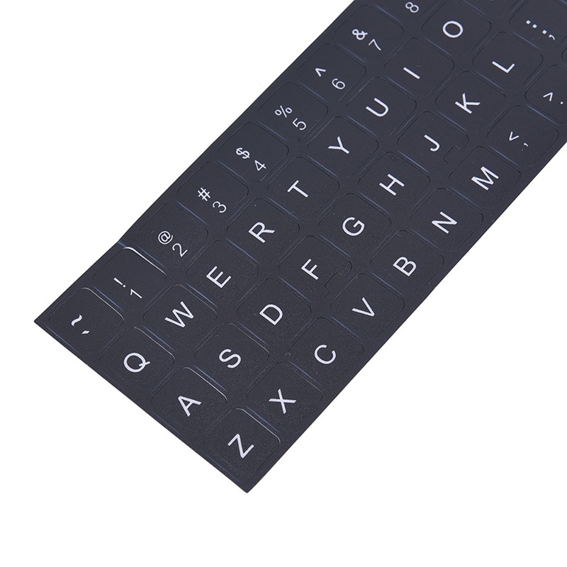 {LUCKID}English Keyboard Replacement Stickers White on Black Any PC Computer Laptop