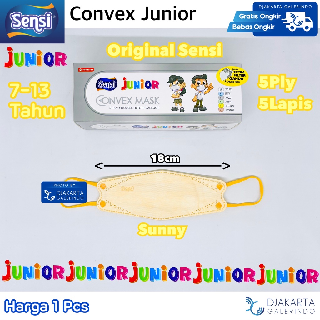 Masker Sensi Convex Junior / Sensi Convex Anak 5Ply Original Sensi