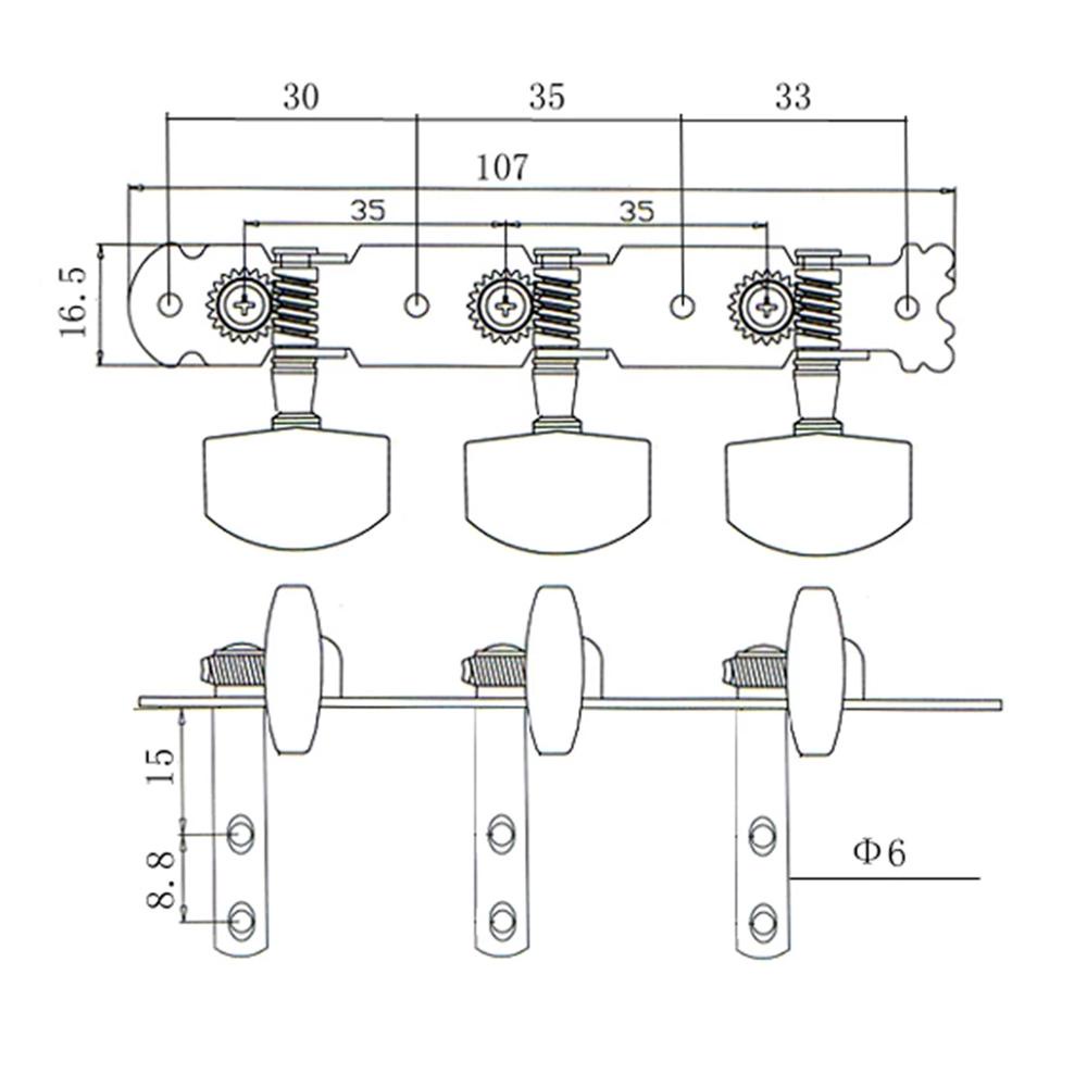 [Elegan] Tuning Pasak Aksesoris Gitar Logam Klasik Instrumen Senar Bagian Gitar Tuner Kunci Bagian