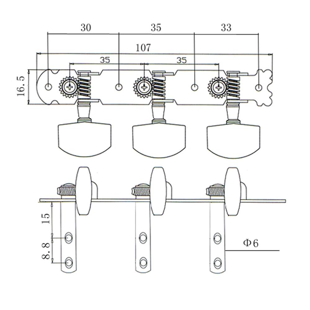Agustina Tuning Pegs Aksesoris Gitar 3L 3R Metal Classic Guitar Parts Tuners Keys Parts