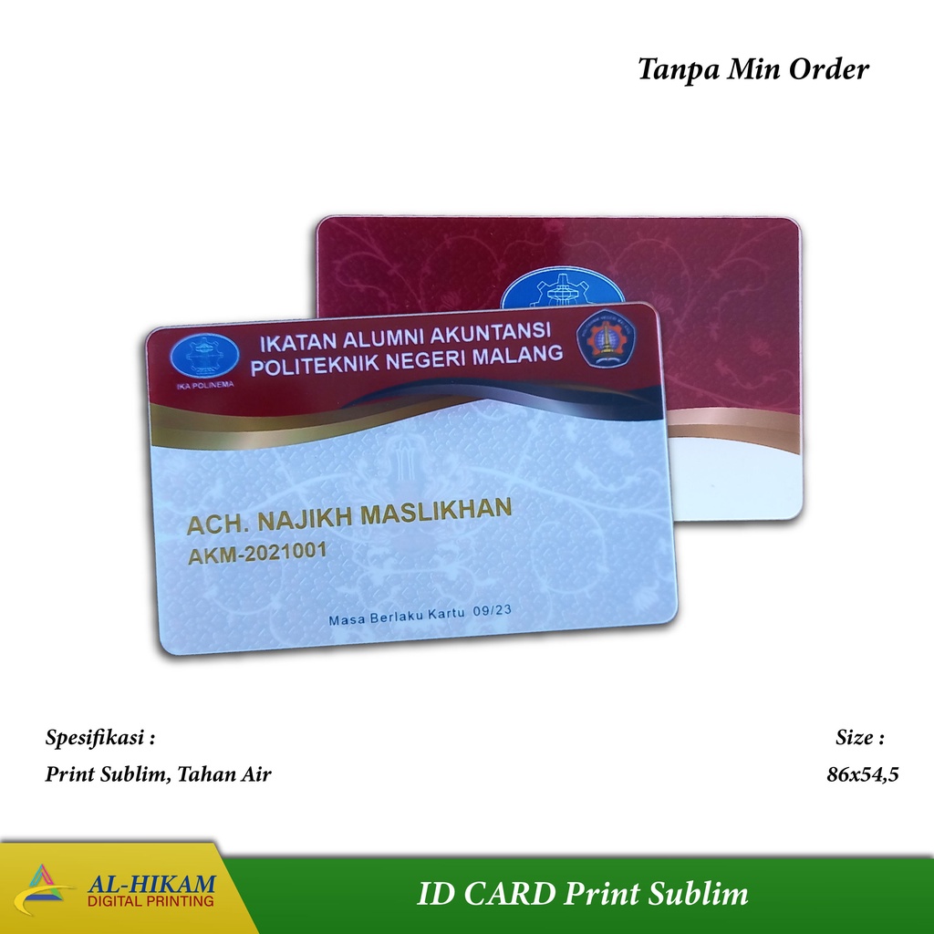 

CETAK KARTU PVC (PRINT SUBLIM TINTA LEBIH AWET DARI PVC BIASA)