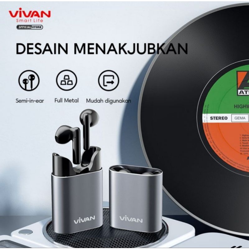 VIVAN Life 100 Handsfree Metallic Bluetooth 5.0