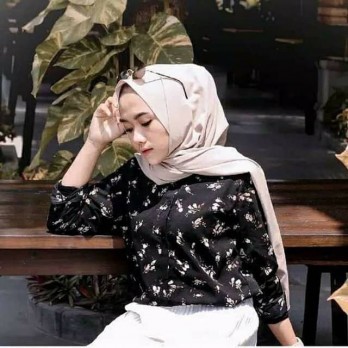 PROMO BESAR GROSIR Kemeja Monalisa Wanita Motif Bunga Lengan Panjang astonia.id