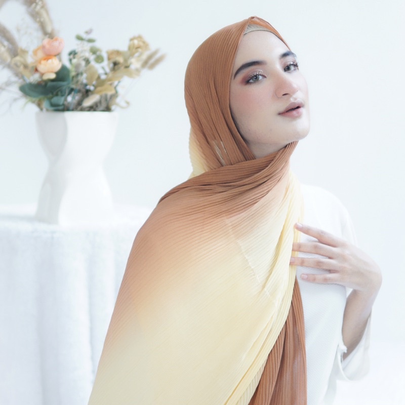 Anna pleats ombre/pashmina gradasi/pashmia plisket tanpa garis tengah-7