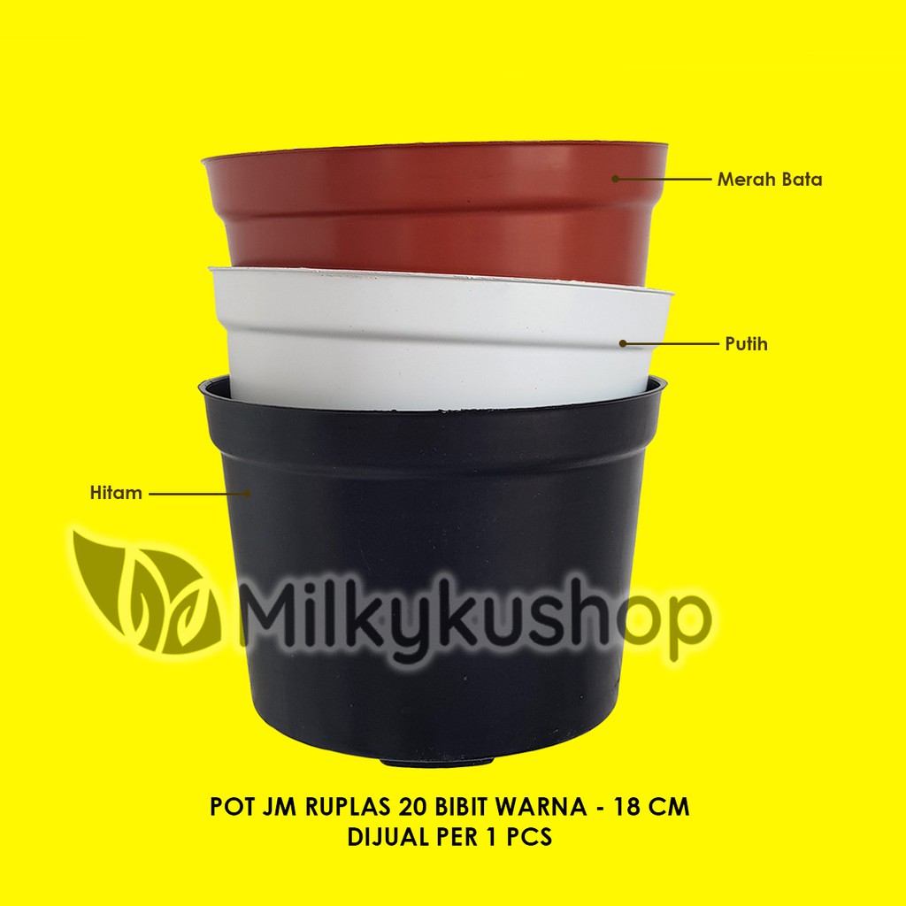 POT JM RUPLAS 20 BIBIT WARNA 18 CM - PAKET 1 PCS - POT BUNGA TANAMAN