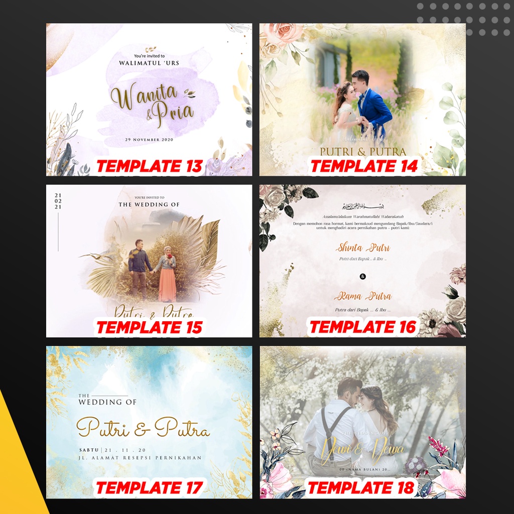 Template Undangan Digital Premuim Video Format PPT