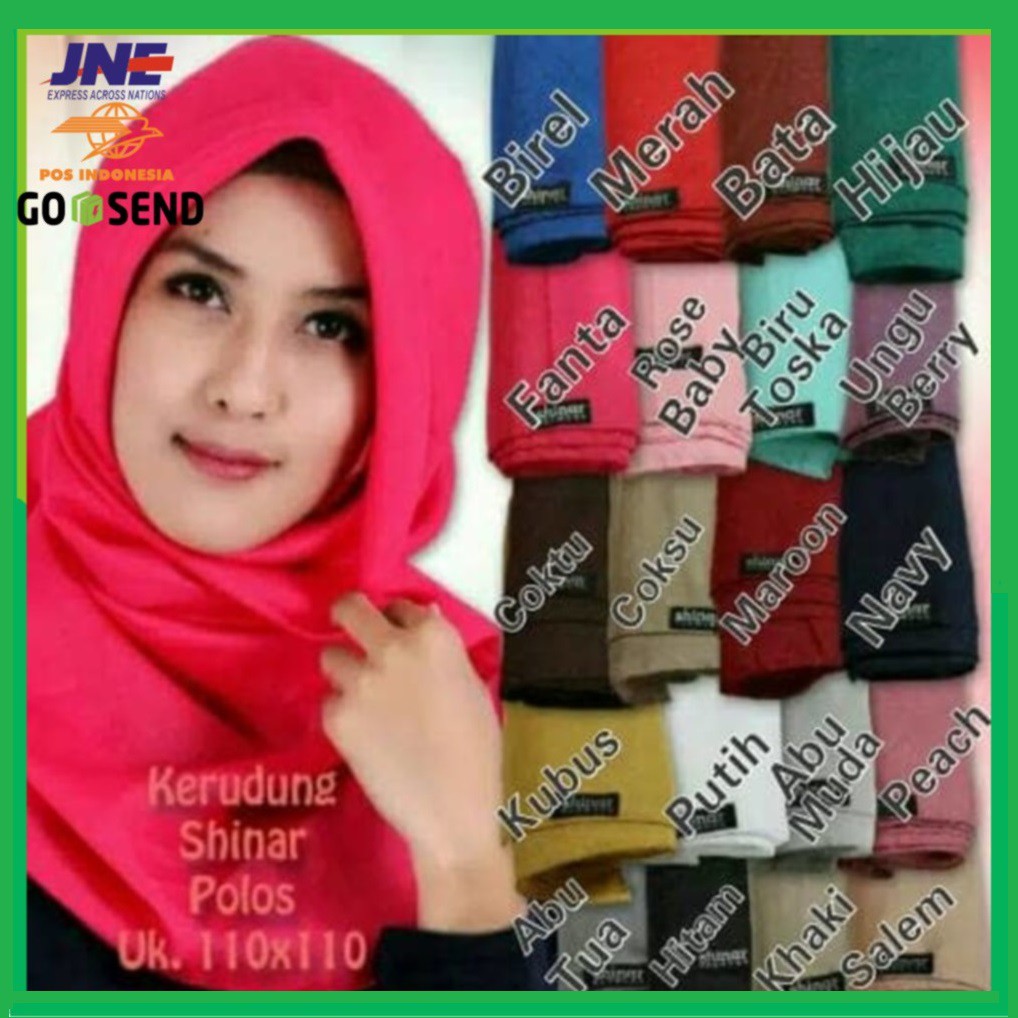 ✅ 100% Original Shinar Glamour Kerudung Segi Empat  Hijab Katun Shimmer Saudia Ansania Square Hijab