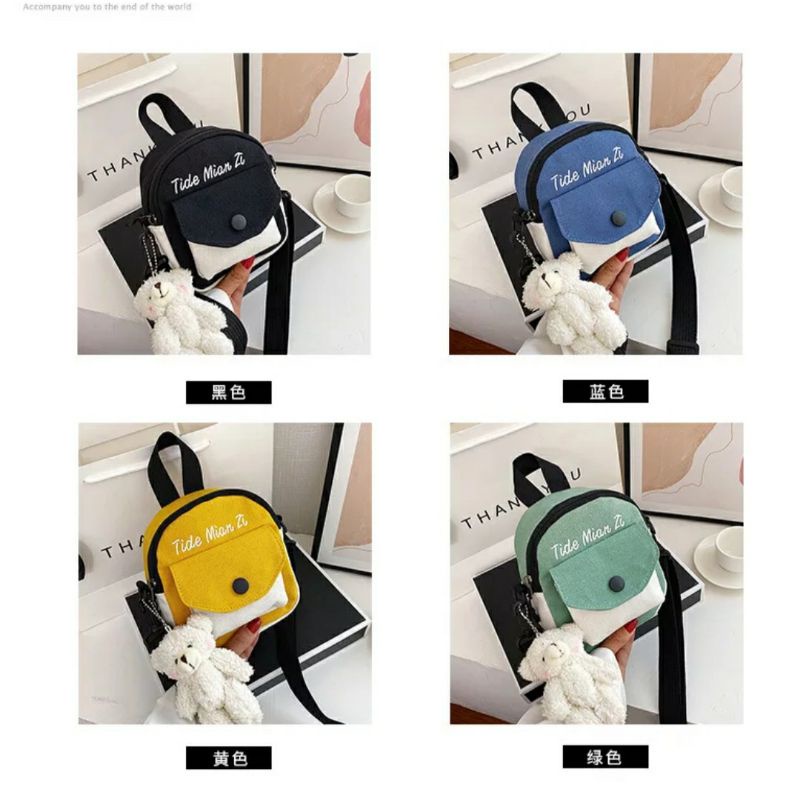 dem_sare / DS1128 MIANZI Tas Selempang Wanita Sling bag Mini Sling Bag Tas selempang kanvas Tas Selempang Wanita Fashion Korea Murah