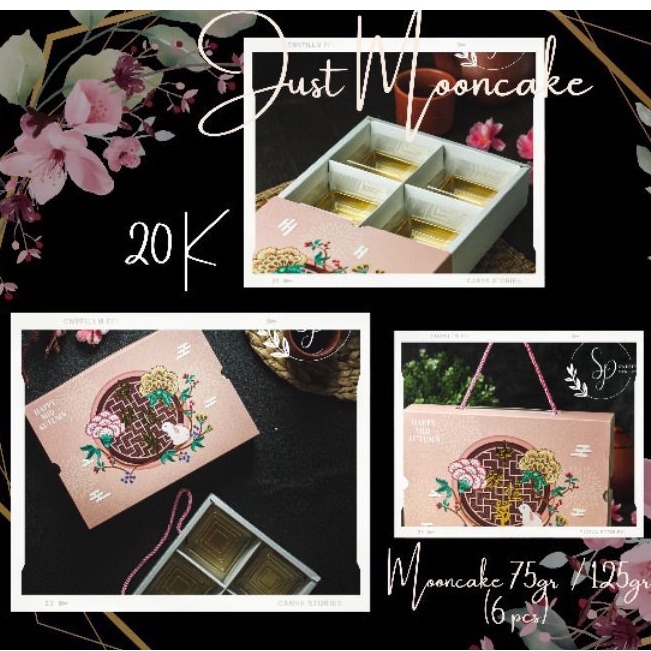 

Kotak Mooncake - Pink Garden - 75gr/125gr - isi 6