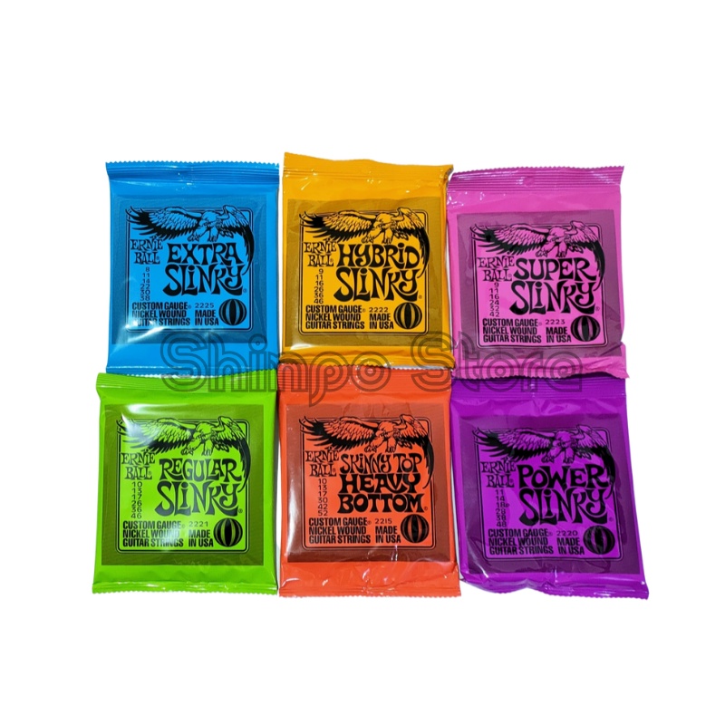 Senar Gitar Elektrik Ernieball String Ernie Ball Slinky 0.8, 0.9, 0.10, 0.11 Set