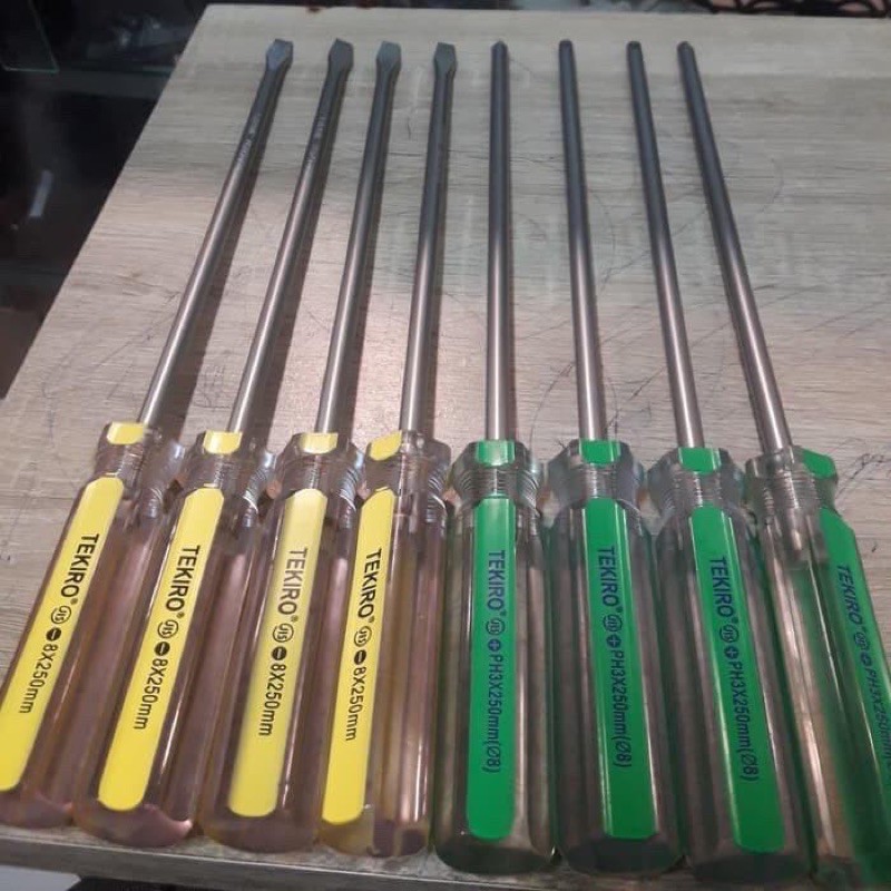 Obeng Gagang Kristal (+) Plus 8 mm x 150 ~ 300 mm PH3 / In Line Screwdriver TEKIRO