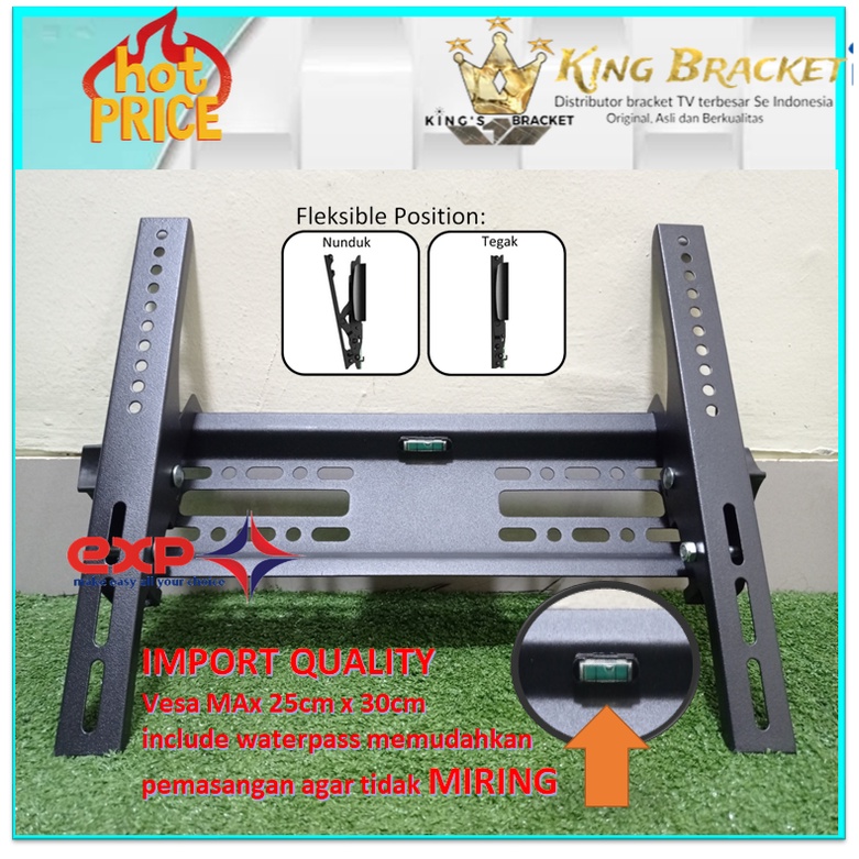 Bracket TV TCL 21&quot; s/d 43&quot; waterpass GARANSI 100% COCOK!!! IMPORT QUALITY