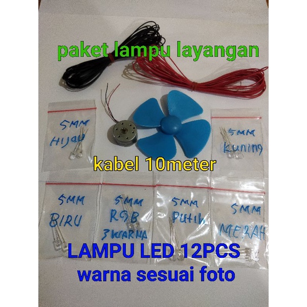 paket dinamo layangan lampu layangan daun kipas baling baling led