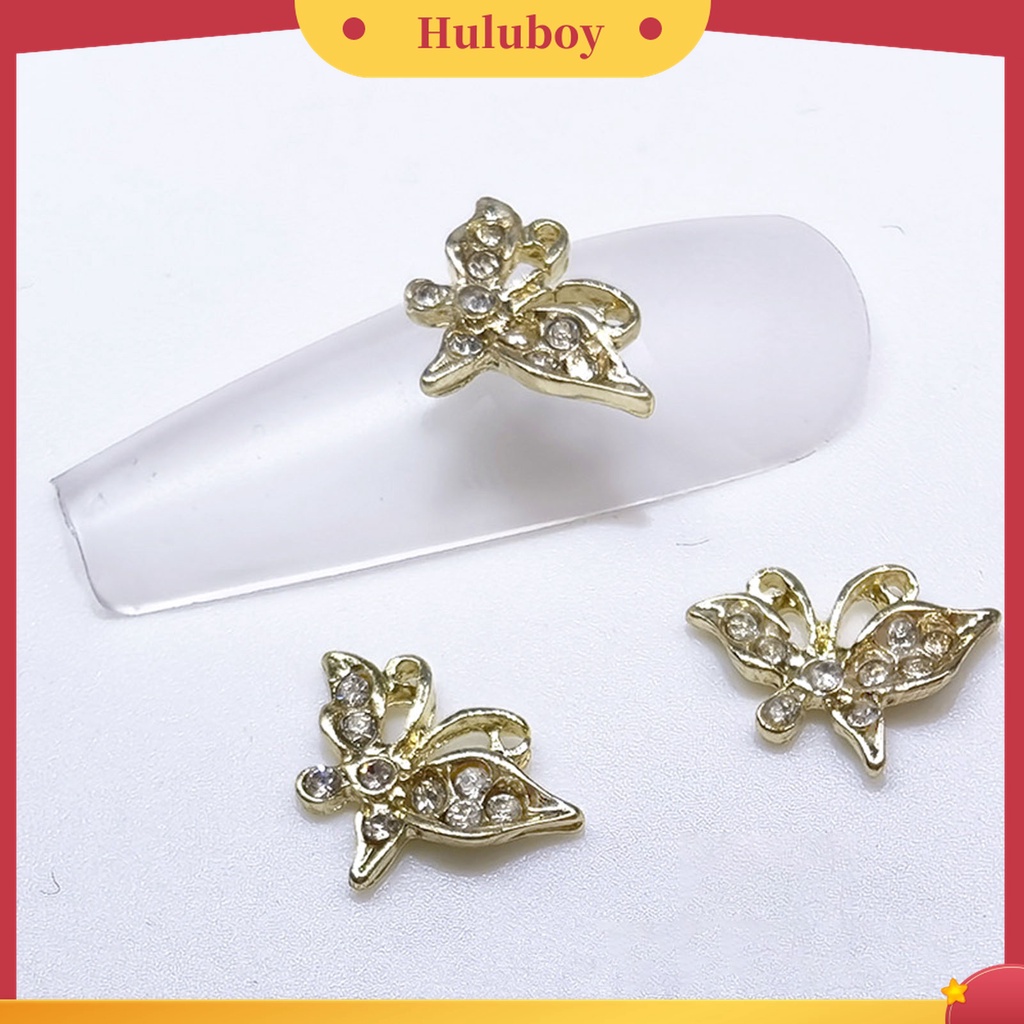 Huluboy Huluboy♡ 10pcs Charms Kuku 3D Desain Acak Untuk Salon Manicure