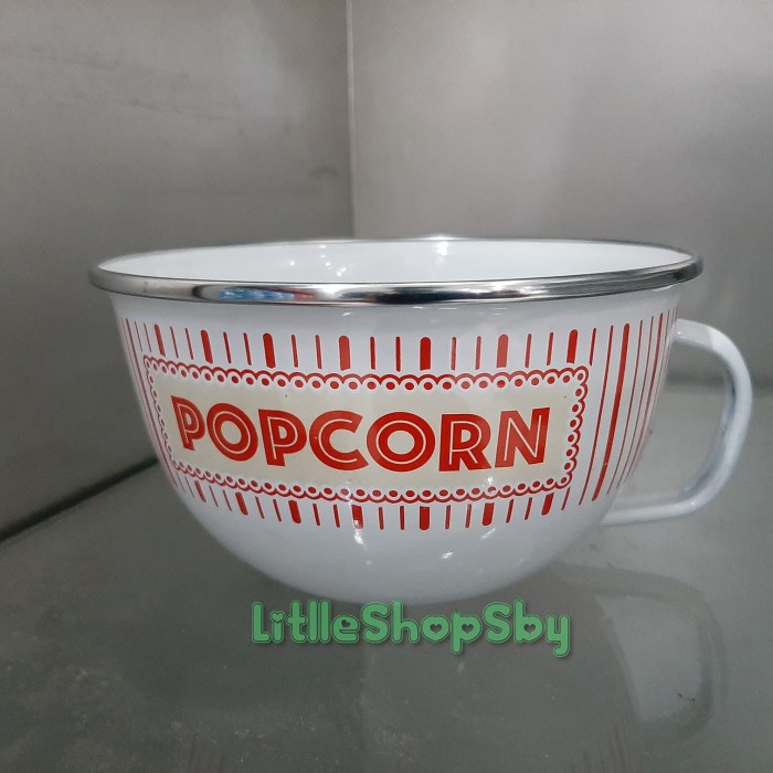 Soup Mug Enamel 14cm Popcorn seri 1