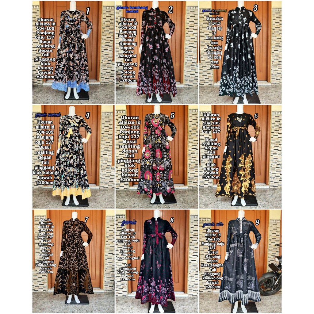 Jual Best Seller Gamis Batik Motif Terbaru Trend 2021 Original Produk ...