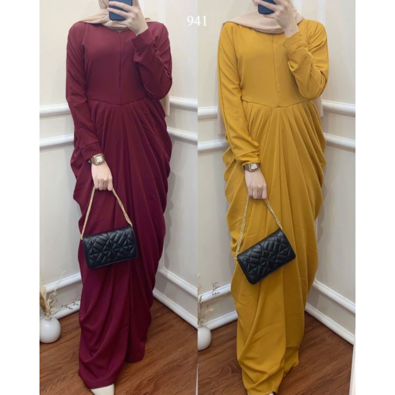 ASKA.ID - ADINDA REMPLE KAFTAN BAJU DRESS LEBARAN WANITA MUSLIMAH PREMIUM