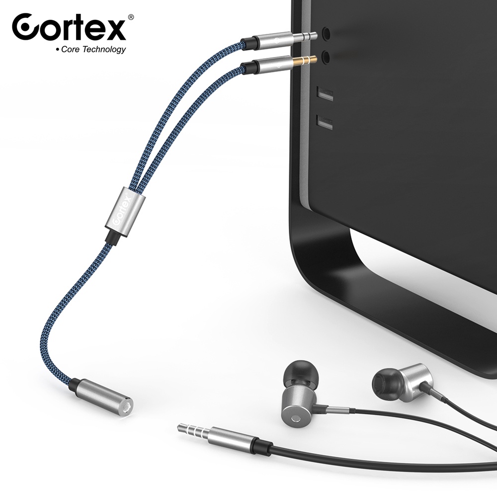 Cortex MH-229 Kabel Splitter Audio Jack 3.5mm Female to Dual Male 2in1 (Mic &amp; Audio)