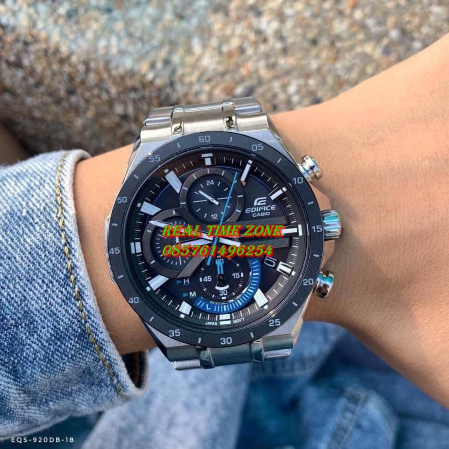 Jam Tangan Grosir Real Casio Edifice EQS 920 Silver New Arrival Solid Stainless Hadiah type EQS920