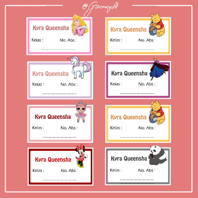 

Stiker Label buku anak cewek murah