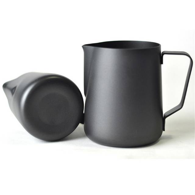 Cangkir Gelas Penghias Espresso Coffee Latte Art Milk Jug Black Series