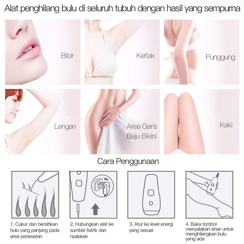 IPL Alat Laser Penghilang Bulu Permanen 990000 Flashes Tanpa Rasa Sakit Hair Removal Laser Penghilang Bulu T4/1096