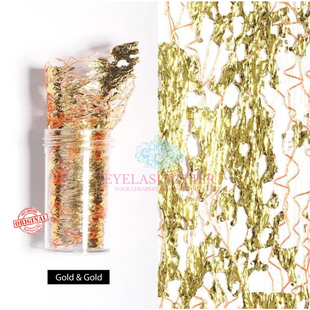 CHIP FOIL NAIL LAYER ACCESORIES STICKER STIKER Glamour Alumunium Polish Glitter Aksesoris Decorative