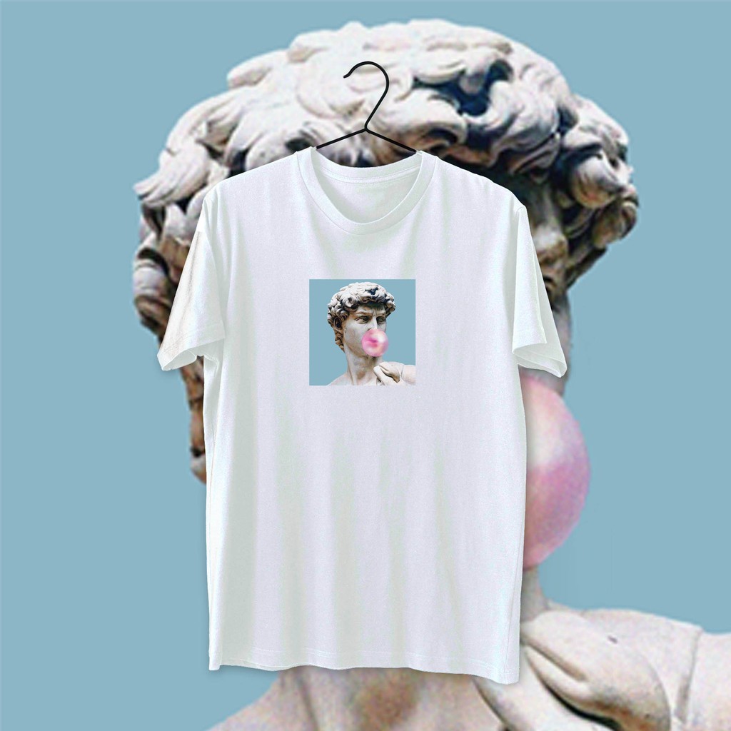 KAOS T SHIRT PATUNG PARODY DAVID MICHELANGELO TUMBLR TEE LUCU BAJU