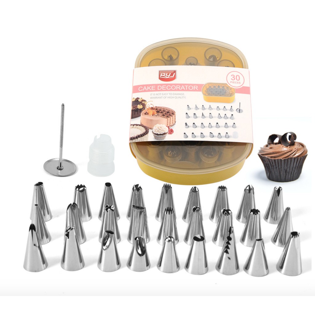 27Pcs Set DIY Spuit Bentuk Variasi untuk Hiasan Kue 27Pcs Set DIY Spuit Bentuk Variasi untuk Hiasan Kue