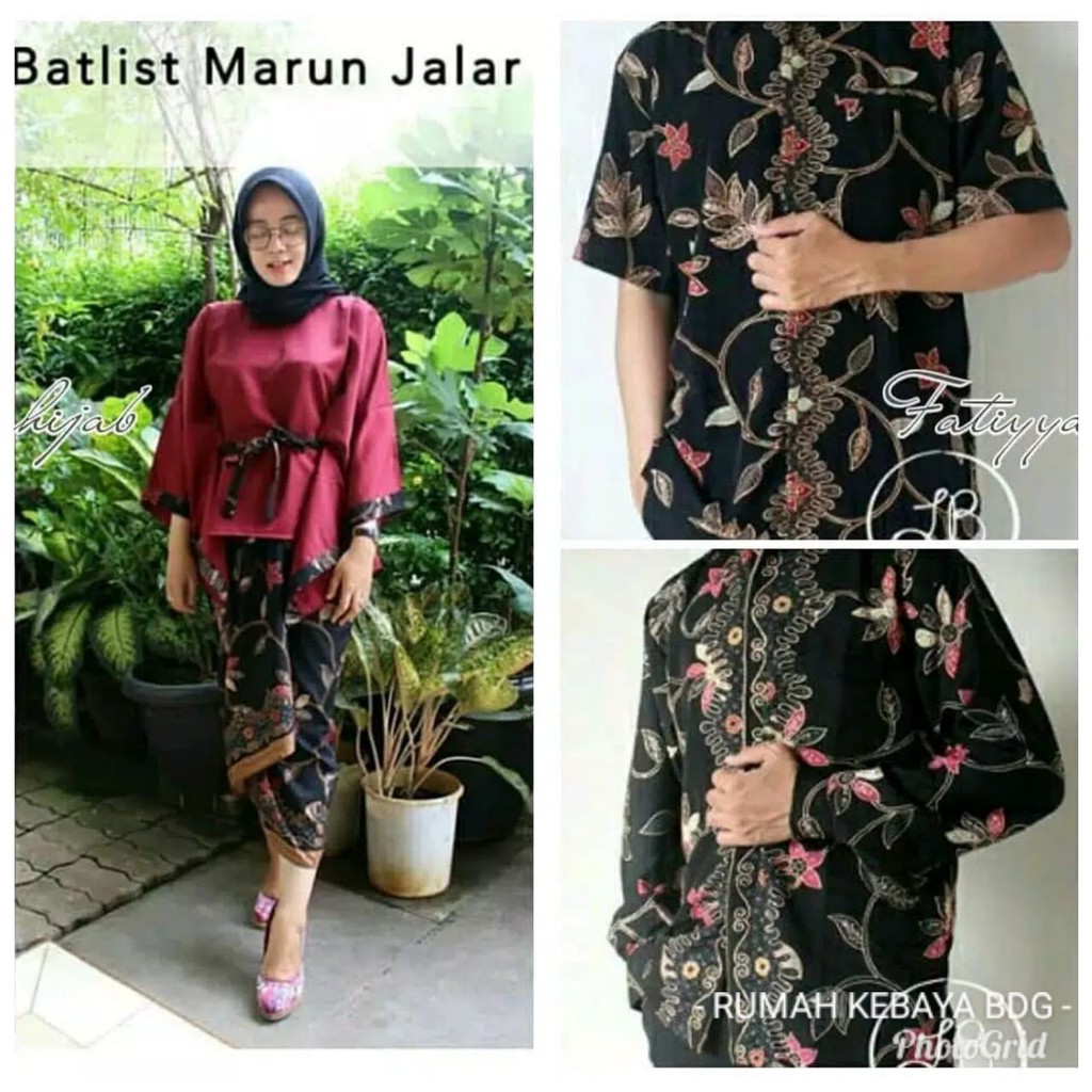 SET COUPLE BATWING LIST PITA/ BAJU COUPLE / BAJU KONDANGAN / KEBAYA MODERN / KEBAYA MURAH RUMAH KEBAYA BANDUNG RUMAH SONGKET BANDUNG