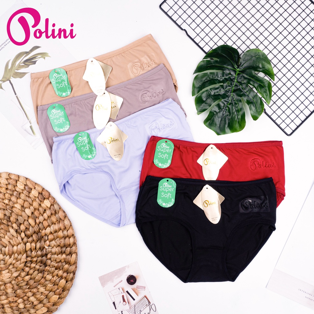 Bee - Undies Wanita Polini / Brief Seamless Katun Mid Waist Celana Dalam Wanita 1240