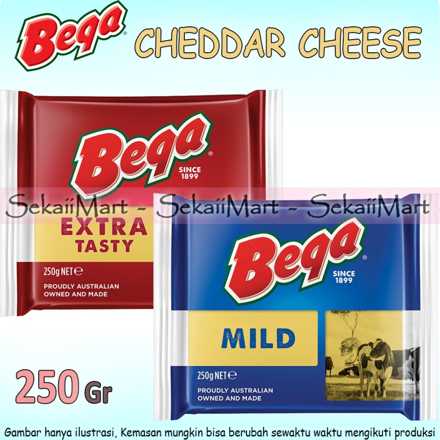 

BEGA Cheese Cheddar Block 250g - Keju Chedar Kotak Tasty / Mild