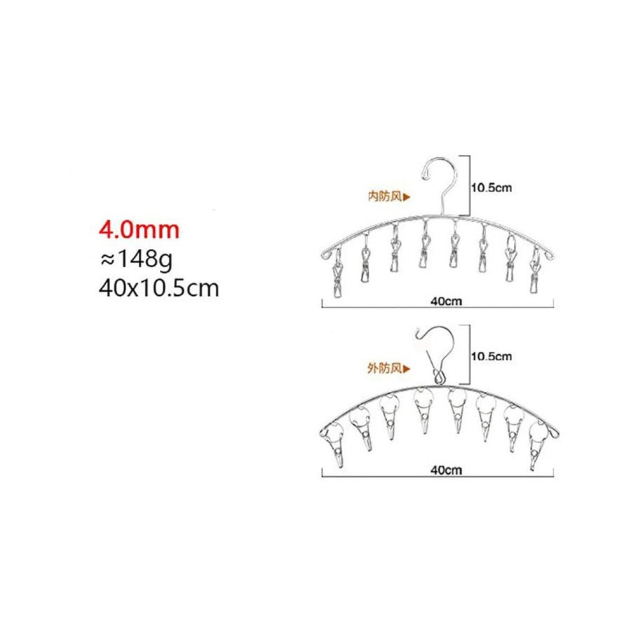 jemuran baju stainless Gantungan Jemuran Baju 8 Jepit Stainless