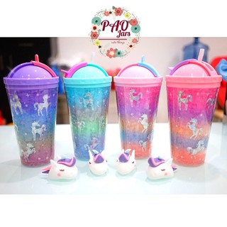  gelas  minum  anak gambar  cartoon unicorn gelas  gliter 