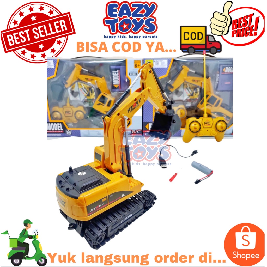 Mobil Remote Control Mobil Remot Excavator Beko 1:24 Fitur Lampu dan Suara RC Truck Digger 6 Channel